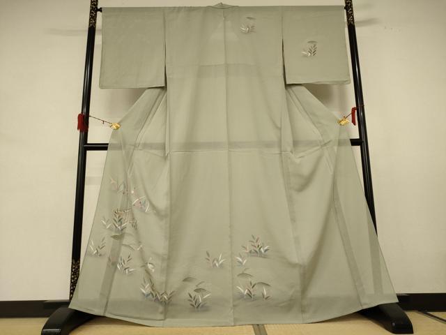 平和屋着物＊夏物 訪問着 絽 流水花鳥文 正絹 逸品 未使用 AABE2683jd