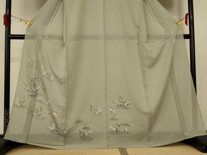 平和屋着物＊夏物 訪問着 絽 流水花鳥文 正絹 逸品 未使用 AABE2683jd