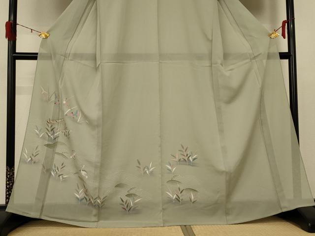 平和屋着物＊夏物 訪問着 絽 流水花鳥文 正絹 逸品 未使用 AABE2683jd
