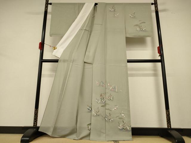 平和屋着物＊夏物 訪問着 絽 流水花鳥文 正絹 逸品 未使用 AABE2683jd
