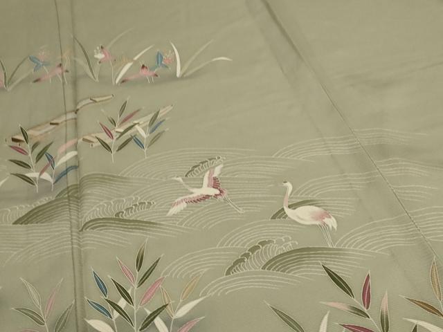 平和屋着物＊夏物 訪問着 絽 流水花鳥文 正絹 逸品 未使用 AABE2683jd