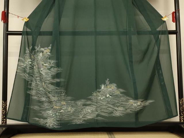 平和屋着物＊夏物 訪問着 絽 立波風景文 洗える着物 AABE2684jd