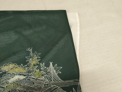平和屋着物＊夏物 訪問着 絽 立波風景文 洗える着物 AABE2684jd