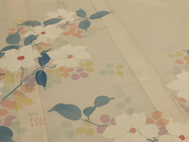 平和屋着物＊夏物 訪問着 絽 草花文 正絹 逸品 AABE2686jd