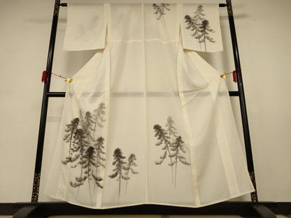 平和屋着物＊夏物 訪問着 絽 樹林文 正絹 逸品 AABE2687jd