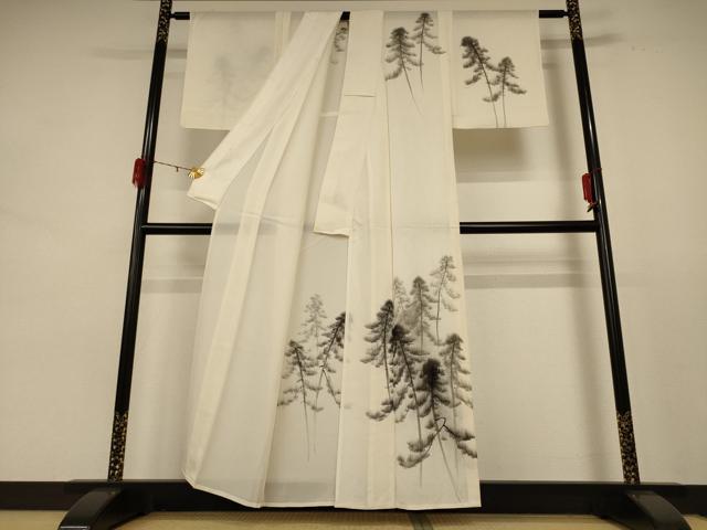 平和屋着物＊夏物 訪問着 絽 樹林文 正絹 逸品 AABE2687jd