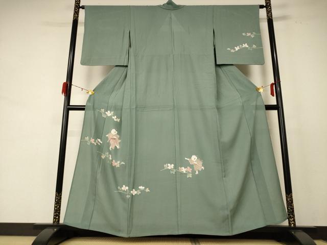 平和屋着物＊夏物 訪問着 縦絽 童子 正絹 逸品 AABE2691jd