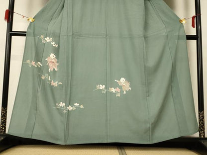 平和屋着物＊夏物 訪問着 縦絽 童子 正絹 逸品 AABE2691jd