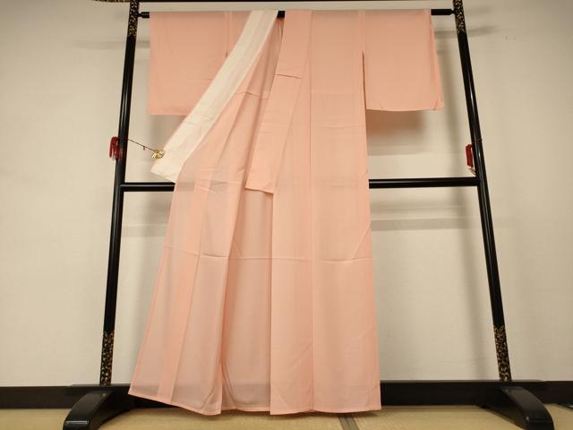 平和屋着物＊夏物 色無地 絽 赤香色 反端付き 正絹 逸品 未使用 AABE2692jd