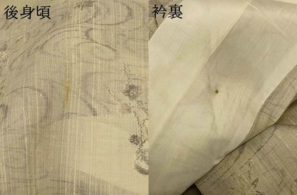 平和屋着物＊夏物 紗紬 流水枝花文 正絹 逸品 AABE2693jd