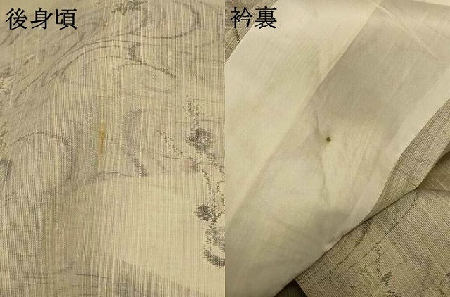 平和屋着物＊夏物 紗紬 流水枝花文 正絹 逸品 AABE2693jd