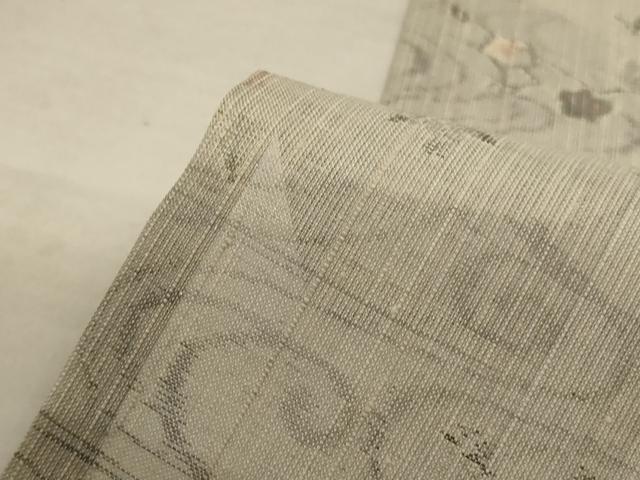 平和屋着物＊夏物 紗紬 流水枝花文 正絹 逸品 AABE2693jd