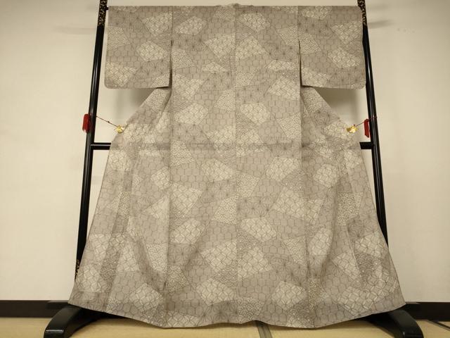 平和屋着物＊夏物 紗紬 切嵌吉祥文 正絹 逸品 AABE2695jd