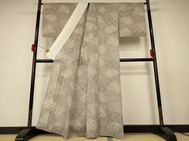 平和屋着物＊夏物 紗紬 切嵌吉祥文 正絹 逸品 AABE2695jd