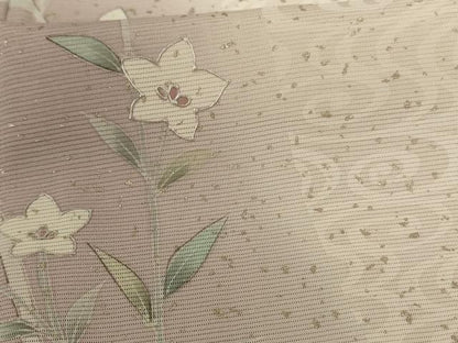 平和屋着物＊夏物 訪問着 絽 流水草花文 暈し染め 銀彩 正絹 逸品 AABE2696jd