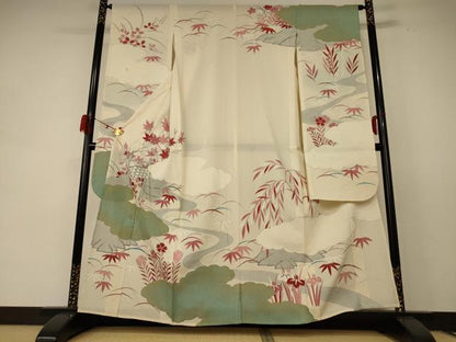 平和屋着物＊夏物 振袖 絽 風景文 金彩 正絹 逸品 AABE2699jd