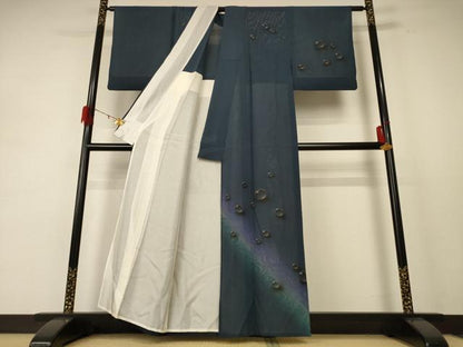 平和屋着物＊夏物 訪問着 絽 手描き 水玉 暈し染め 正絹 逸品 AABE2703jd