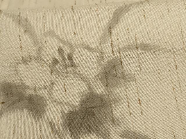 平和屋着物＊夏物 小紋 ぜんまい紬 草花丸文 木村芳次作 大丸扱い 反端付き 正絹 逸品 AABE2704jd