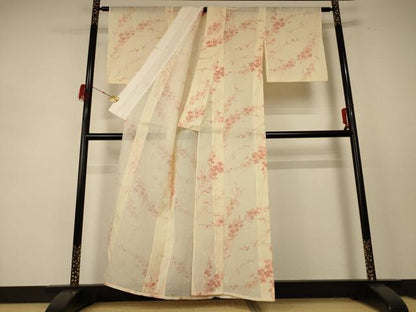 平和屋着物＊夏物 小紋 紗 草花文 正絹 逸品 AABE2707jd