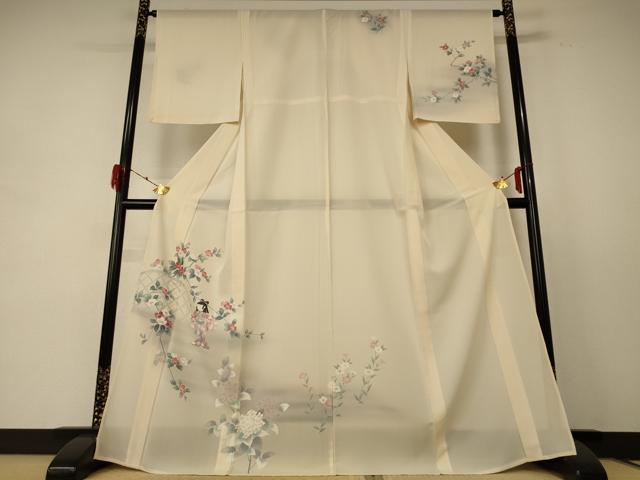 平和屋着物＊夏物 訪問着 絽 童子 紫陽花 正絹 逸品 AABE2711jd