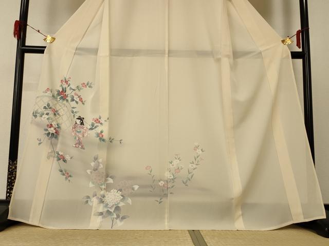 平和屋着物＊夏物 訪問着 絽 童子 紫陽花 正絹 逸品 AABE2711jd