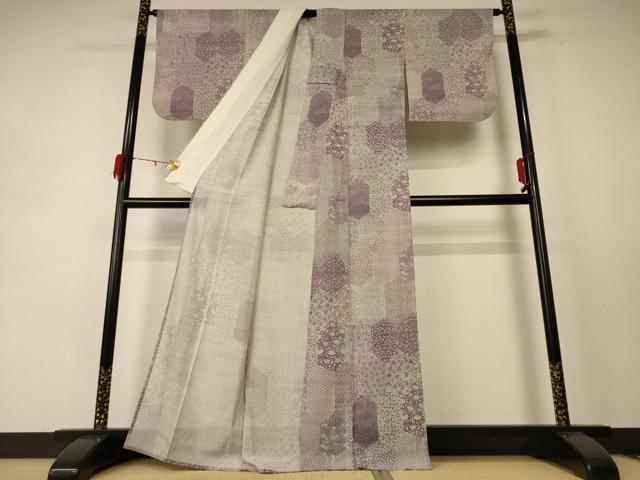 平和屋着物＊夏物 江戸小紋 絽 寄せ小紋柄 正絹 逸品 AABE2717jd
