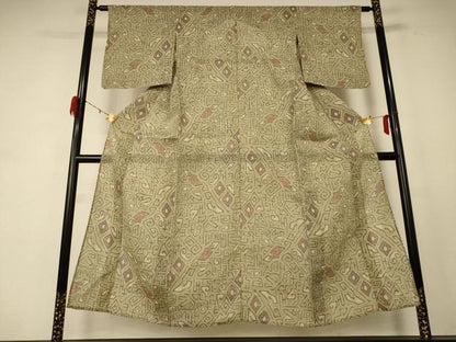 平和屋着物＊夏物 本場小千谷ちぢみ 幾何学文様 麻 逸品 AABE2720jd