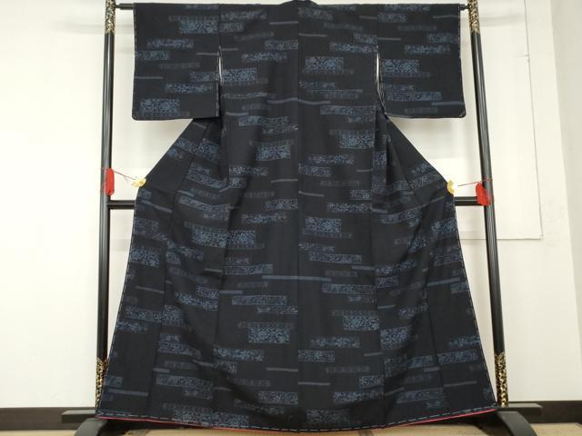 平和屋着物●お召　色紙草花文　正絹　逸品　未使用　AABE2736cs