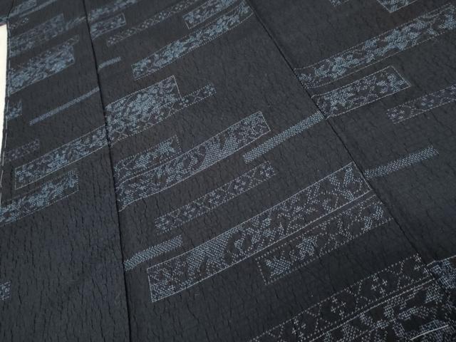 平和屋着物●お召　色紙草花文　正絹　逸品　未使用　AABE2736cs