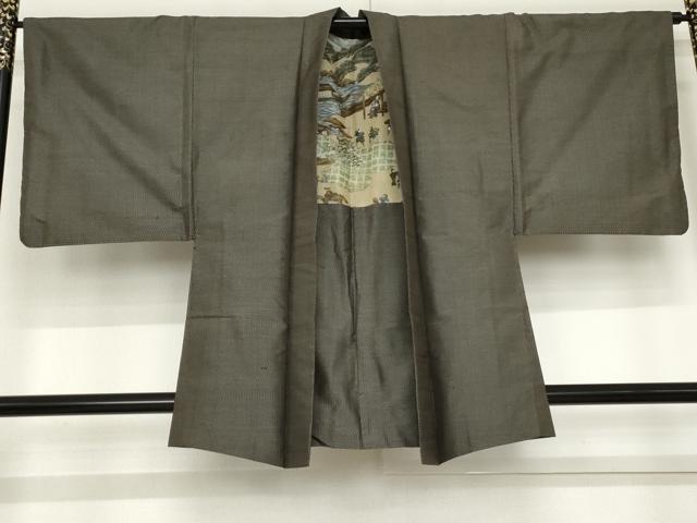 平和屋着物●男性 本場村山大島紬 アンサンブル 80亀甲 総詰め 正絹 逸品 AABE2738cs