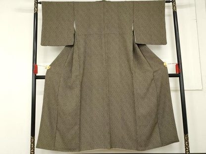平和屋着物▼上質な小紋　小花柄　黒地　正絹　逸品　AABE2764cs