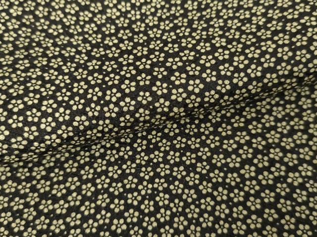 平和屋着物▼上質な小紋　小花柄　黒地　正絹　逸品　AABE2764cs