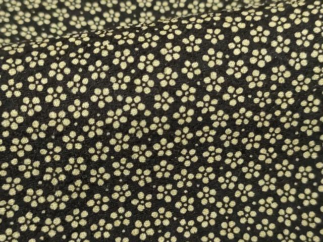 平和屋着物▼上質な小紋　小花柄　黒地　正絹　逸品　AABE2764cs