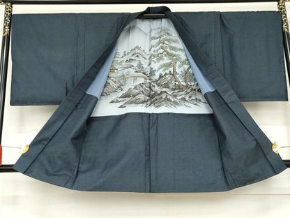 平和屋着物●男性　本場大島紬　アンサンブル　100亀甲　総詰め　正絹　逸品　AABE2768cs