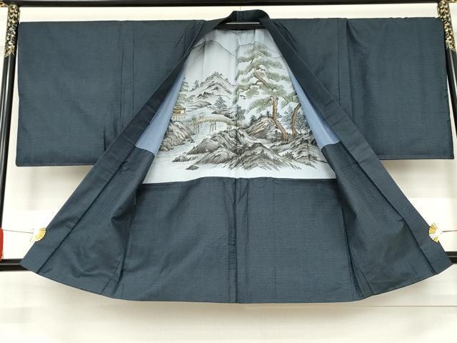 平和屋着物●男性　本場大島紬　アンサンブル　100亀甲　総詰め　正絹　逸品　AABE2768cs