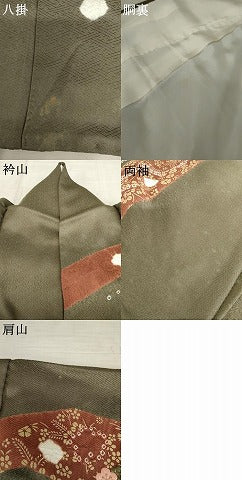 平和屋着物●訪問着　絞り　刺繍　枝梅　金糸　金彩　正絹　逸品　AABE2770cs