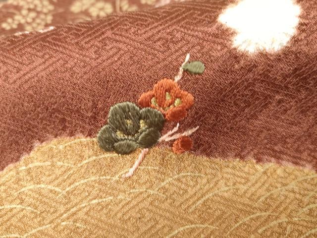 平和屋着物●訪問着　絞り　刺繍　枝梅　金糸　金彩　正絹　逸品　AABE2770cs