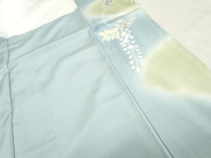 平和屋着物●訪問着　友禅　地紙人物風景花文　暈し染め　金彩　正絹　逸品　未使用　AABE2773cs