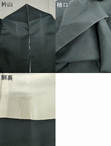 平和屋着物●色留訪問着 紬地 刺繍 草花文 金糸 正絹 逸品 AABE2777cs