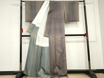 平和屋着物●訪問着　作家物　草花文　金彩　正絹　逸品　AABE2801cs