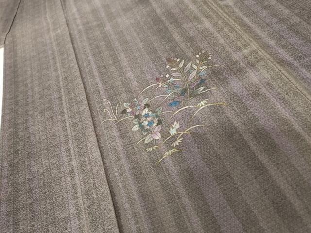 平和屋着物●訪問着　作家物　草花文　金彩　正絹　逸品　AABE2801cs