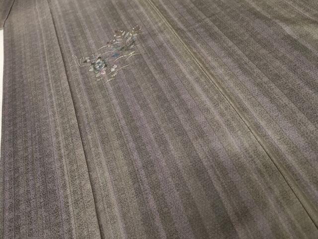 平和屋着物●訪問着　作家物　草花文　金彩　正絹　逸品　AABE2801cs