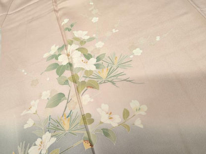 平和屋着物●訪問着 友禅 梅松花文 暈し染め 正絹 逸品 AABE2808cs