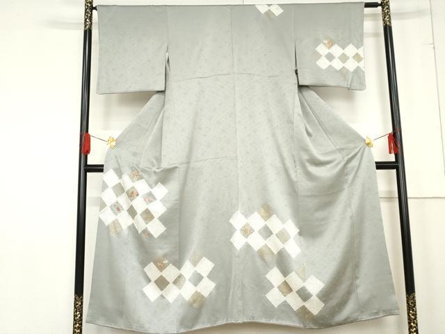 平和屋着物●訪問着　絞り　刺繍　草花文　金糸　金彩　鈴乃屋扱い　正絹　逸品　AABE2869cs