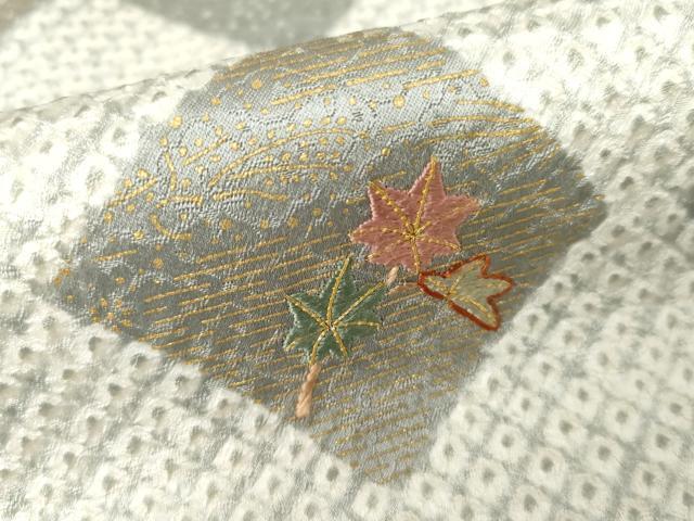 平和屋着物●訪問着　絞り　刺繍　草花文　金糸　金彩　鈴乃屋扱い　正絹　逸品　AABE2869cs