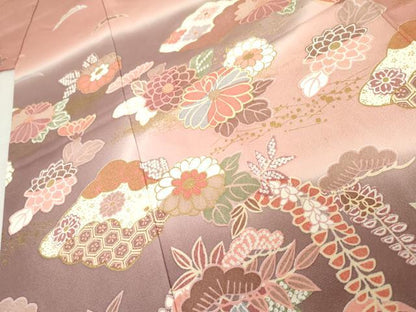 平和屋着物●訪問着　吉祥草花文　暈し染め　金彩　高島屋扱い　正絹　逸品　AABE2875cs