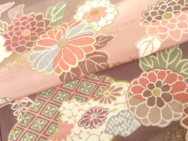 平和屋着物●訪問着　吉祥草花文　暈し染め　金彩　高島屋扱い　正絹　逸品　AABE2875cs