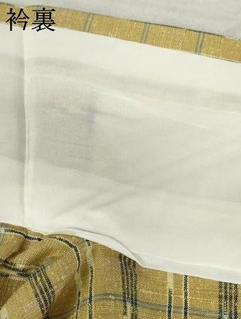 平和屋着物●上質な紬 変わり格子 胴抜き仕立て 正絹 逸品 AABE2887cs
