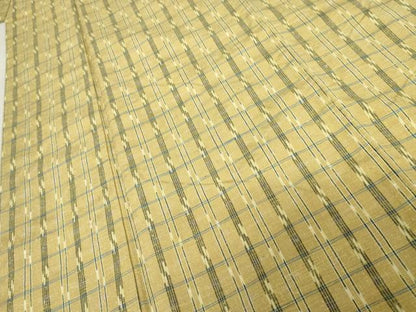 平和屋着物●上質な紬 変わり格子 胴抜き仕立て 正絹 逸品 AABE2887cs