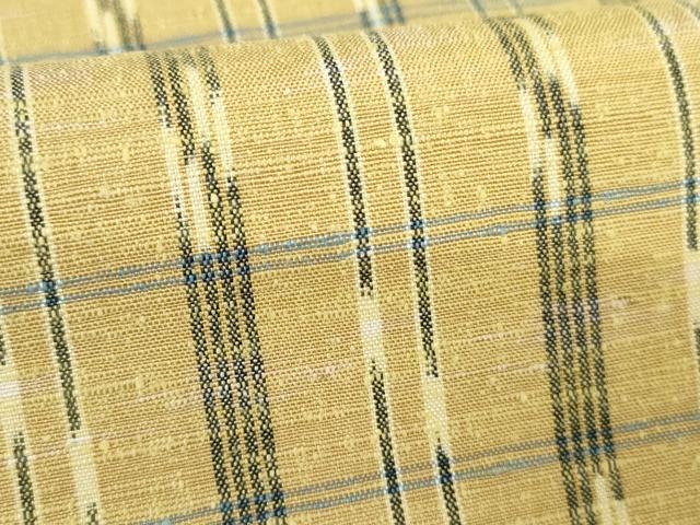 平和屋着物●上質な紬 変わり格子 胴抜き仕立て 正絹 逸品 AABE2887cs